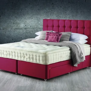 A visually detailed product description for the Hypnos Pillow Top Classic mattress, featuring a list of its high-quality natural and sustainable fillings, a 10-year guarantee, and tables for dimensions and weight. The description highlights the mattress's plush pillow top and ReActivePro™ spring system.