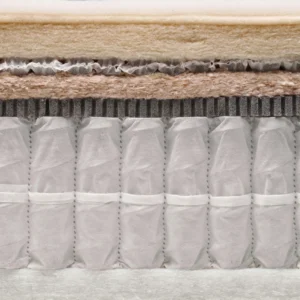 A visually detailed product description for the Hypnos Pillow Top Luxe mattress, featuring a list of its high-quality natural and sustainable fillings, a 10-year guarantee, and tables for dimensions and weight. The description highlights the mattress's plush pillow top, medium to medium soft feel, and ReActivePro™ spring system.