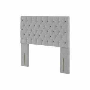 A diagram of a deep headboard with detachable legs. The image highlights the supportive construction and the convenience of the easy access legs.