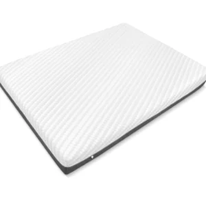 A screenshot of the Breasley Uno E-Volve Sleep Comfort 3000 mattress product page. The page shows a full-size mattress and highlights key features such as a 5-year guarantee, CertiPUR-EU foam, and its dual-spring system.