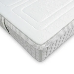 A screenshot of the Breasley Uno E-Volve Sleep Memory 4000 mattress product page. The page shows a full-size mattress and highlights key features such as a 5-year guarantee, CertiPUR-EU foam, and its firm sleeping surface.
