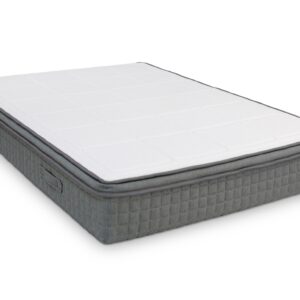 A screenshot of the Breasley Uno Zen Lavender Cool mattress product page. The page shows a full-size mattress and highlights key features such as a 5-year guarantee, CertiPUR-EU foam, and its lavender-infused memory foam cover.