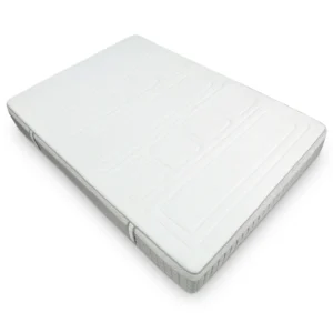 A screenshot of the Breasley Uno E-Volve Sleep Memory 3000 mattress product page. The page shows a full-size mattress and highlights key features such as a 5-year guarantee, CertiPUR-EU foam, and its dual-spring system.