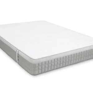 A screenshot of the Breasley Uno E-Volve Sleep Memory 3000 mattress product page. The page shows a full-size mattress and highlights key features such as a 5-year guarantee, CertiPUR-EU foam, and its dual-spring system.