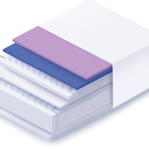 A screenshot of the Breasley Uno Zen Lavender Sleep mattress product page. The page shows a full-size mattress and highlights key features such as a 5-year guarantee, CertiPUR-EU foam, and its lavender-infused memory foam cover.