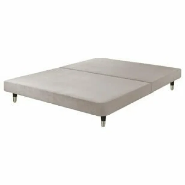 A diagram of a padded top slim divan base, showing its solid, non-sprung construction and a low-profile design. The image highlights the sleek, minimalist appearance.