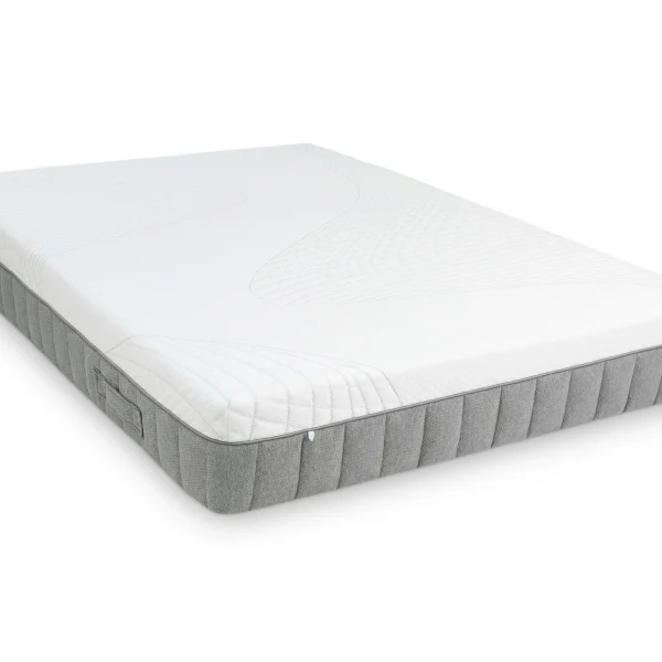 A screenshot of the Breasley Uno EcoBrease Active-Flex Memory 1000 mattress product page. The page shows a full-size mattress and highlights key features such as a 5-year guarantee, CertiPUR-EU foam, and its zonal support.