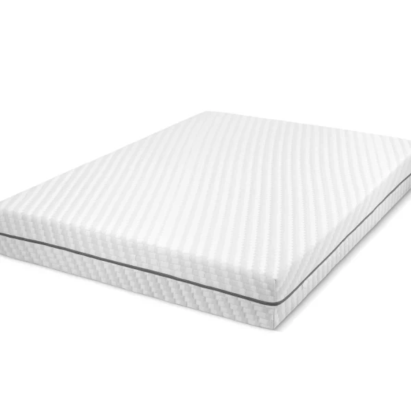 A screenshot of the Breasley Uno E-Volve Sleep Comfort 4000 mattress product page. The page shows a full-size mattress and highlights key features such as a 5-year guarantee, CertiPUR-EU foam, and its dual-spring system.